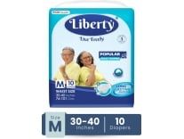 Liberty Popular Adult Tape Diapers, Waist Size (30-40 inches), Pack of 1 Adult Diapers – M 10 Pieces Rs. 270