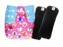 Babymoon (SET of 3-1 Cloth Diaper with 2 5Layesr Bamboo Insert) Premium Adjustable Reusable Washable Cloth Diaper for Baby Rs. 199