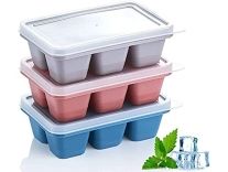 Black Olive Flexible Plastic Ice Cube Tray- Cube Plastic Ice Cube Moulds & Tray with Flexible Ice Trays, Stackable Flexible & Twist Release Safe Ice Cube Molde (6 Grid Ice Cube Tray, Pack of 1) Rs.132