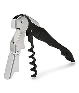 [Apply ₹7 Coupon] Dynore Stainless Steel Wine Cork Screw Sommelier Knife Style W/Bottle Opener, Black, Medium (DS_1229) Rs. 142