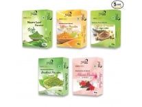 glowious Combo Pack of 5 (Neem Leaf, Hibiscus, Ubtan, Brahmi & Aloe Vera Powder) 250gms(50gX5) Rs.157