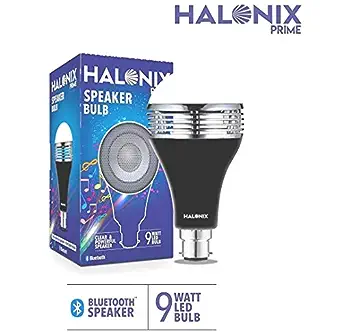 Halonix B22D 9-Watt LED Bluetooth Speaker Music Bulb (White and Yellow Light). No Cable-No Charging Rs.399