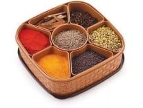 DDecora Plastic Masala Rangoli Box – 7 Sections – 700 ml, 1 Piece, Multicoloured Rs. 99