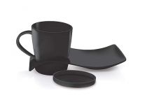 MILTON Coffee and Cookies Melamine Server, Set of 3, Black Rs. 239