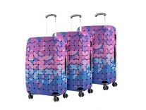 Nasher Miles Eco Friendly Polyester Protective Luggage Cover (Pink and Blue) (Small-Medium-Large) Rs.2459