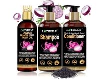 Latibule Red Onion Hair Oil Shampoo conditinoer Anti Hair Loss Oil With Black Seed combo 3 Items in the set Rs.149