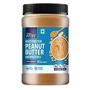 Saffola FITTIFY Whey Protein Peanut Butter | Unsweetened | Extra Crunchy | High Protein | No Added Sugar | Diabetic Friendly | Keto Diet | 925g Rs. 292