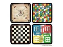 Paper Plane Design Tea Coaster Set Wooden Decorative Coasters Set. Home And Office Wooden Coaster Set. (LUDO) Rs. 230