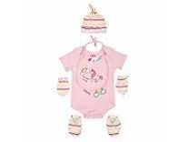 Life by Shoppers Stop Girls Round Neck Printed Babysuit Set_Multi-Coloured_9-12 MONTHS Rs. 149