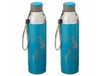 Cello Racer Plastic Sports Bottle Set, 900ml, Set of 2, Blue at Rs. 295