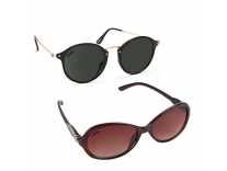 Criba Gradient Butterfly Unisex Sunglasses – (ldy brn+oval black_CRLK|40|White Color Lens) Rs. 289