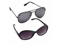 Criba Gradient Wayfarer Unisex Sunglasses – (ldy grey+avi black_CRLK|40|Brown Color Lens) Rs. 144