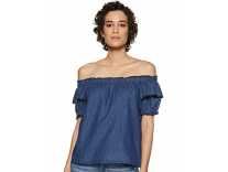Amazon Brand – Inkast Denim Co. Women’s body blouse Plain Regular fit Shirt (SS19INKTP010_Dark Blue_Small) Rs. 232