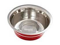 Choostix Dog Standard Feeding Steel Bowl, Pantone Stripes, Red, Large, 1500 ml Rs. 100