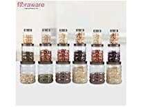 Floraware TikTik Container Plastic PET Canister Set (Clear, Medium) -18 Pieces Rs. 299