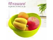 Floraware Rice Pulses Fruits Vegetable Noodles Pasta Washing Bowl & Strainer Good Quality & Perfect Size for Storing and Straining (Green) Rs. 149