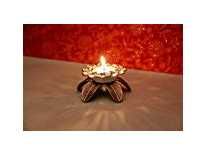 Angelic Copper Steel T- Lite Crystal Flower Candle lamp (9 cm x 9 cm x 4 cm, Silver) Rs. 126