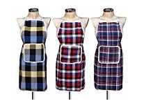 GLUN Waterproof Cotton Kitchen Apron with Front Pocket (Multicolour) Set of 3 at Rs.99