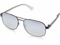 Pepe Jeans Polarized Aviator Unisex Sunglasses – (PJ5127C1P_Matt Black|61|Silver Revo Color Lens)