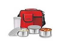 Milton Steel Combi Lunch Box with Tumbler, 4-Pieces, Red Rs. 331