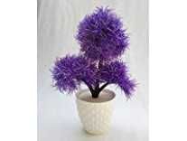 Discount4product Soft Plastic Artificial Flower with Pot (10 cm x 10 cm x 25 cm, Purple) Rs. 193