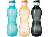 Amazon Brand – Solimo Plastic Water Bottles (Set of 3, 1L, Curvy, Orange-Teal-Grey) Rs. 259