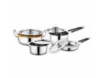 Profusion Stainless Steel Cookware 4 pcs Set with Stainless Steel Lid Rs. 769