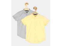 Provogue Boys Solid Casual Yellow, Grey Shirt(Pack of 2) Rs. 449