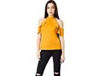 Shadow Export Women’s Crepe Plain Regular Fit Top (Yellow) Rs. 100