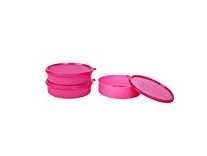 Signoraware New Classic Round Small Lunch Box Set, 550ml, Set of 3, Pink Rs. 218