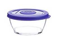 Signoraware Crystal Clear Round Small Container with Seal, 280ml, Set of 1, Deep Violet Rs. 95