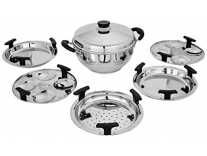 Amazon Brand – Solimo Stainless Steel INDUCTION BOTTOM MINI MULTI KADAI WITH  5 PLATES Rs.1129