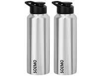 Amazon Brand – Solimo Steel Water Bottles (Set of 2, 750ml, straight pattern ) Rs. 559