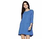 Amazon Brand – Symbol Women’s Shift Knee Long Dress (SS-18-SYMDR028-Blue-S) Rs.220