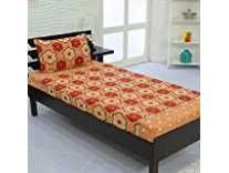 Valito – Microfiber (90 GSM), Single Bedsheet, (235 cm x 140 cm) with Matching Pillow Cover (42 cm x 69 cm) – Floral, Cream Rs. 99