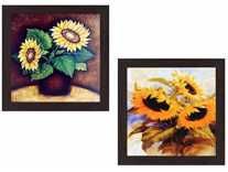 Wens ‘Sunflower’ Wall Hanging Painting (MDF, 35 cm x 71 cm x 2.5 cm, WSPC-4006) Rs.126