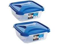 Wham Cuisine Square Food Storage Plastic Container, 1.8 Litre, 2 Pcs Set Rs.149