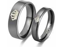 Yellow Chimes His or Hers Matching Set His Queen Her King Titanium Stainless Steel Couple Bracelet Stainless Steel Rhodium Plated Ring Rs. 199
