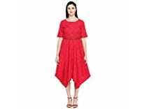 Akkriti By Pantaloons Cotton a-line Dress (110049706_Fuchsia_XL) Rs. 379
