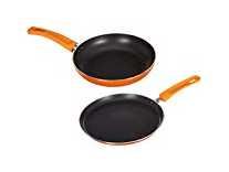 [Price Down] 2 Pcs Pressed Alluminium Cookware Set in Orange Colour by HomeTown Rs.455