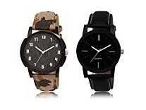 Acnos Black Dial Analogue Watches Combo (Pack of 2) Rs.230