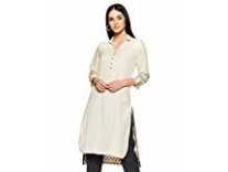 [Size M] BIBA Women’s cotton straight Kurta (MODREN T14606_ Kora_ M (34)) Rs. 257