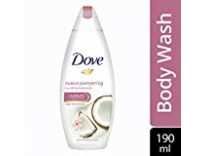 [Min Quantity 4] Dove Coconut Milk and Jas Petals Body Wash, 190ml Rs.99