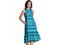 Amazon Brand – Myx Cotton Peplum Dress (SS19MYXDR021A_Blue_X-Small) Rs.288
