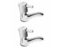 [LOOT]HVitreous By Hindware Cairo H760202 Brass Pillar Cock (Chrome) Pack of 2 at Rs.689