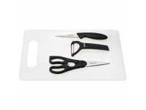 Amazon Brand – Solimo Chopping Board Set of 4 (Includes: Knife, Scissor, Peeler and Chopping Board) Rs. 419 Amazon Brand – Solimo Chopping Board Set of 4 (Includes: Knife, Scissor, Peeler and Chopping Board) Rs. 419