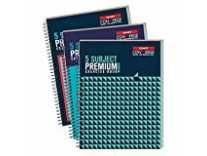 Luxor 5 Subject Spiral Premium Exercise Notebook, Single Ruled – (18cm X 24cm), 250 Pages, Pack of 3 Rs. 228