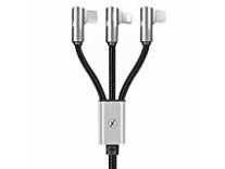 Xmate Mettle Pro 3 in 1 Cable Fast Multi Charger Cable Nylon Braided Charging Cable for Type-C, Micro and iPhone Pins, Smart Charge 3 Port Data Charging Cable For All Smartphones(3 in 1 Cable)-(Black) Rs.449 Xmate Mettle Pro 3 in 1 Cable Fast Multi Charger Cable Nylon Braided Charging Cable for Type-C, Micro and iPhone Pins, Smart Charge 3 Port Data Charging Cable For All Smartphones(3 in 1 Cable)-(Black) Rs.449
