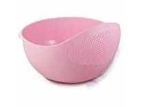 2FONZ Rice Pulses Fruits Vegetable Noodles Pasta Washing Bowl Colander Rinse Bowl and Strainer in One (Pink) Rs. 141