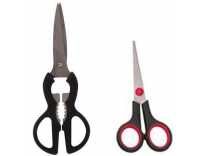 Mopi Plastic Stainless Steel Scissors(Set of 2, Black, Silver) Rs. 103